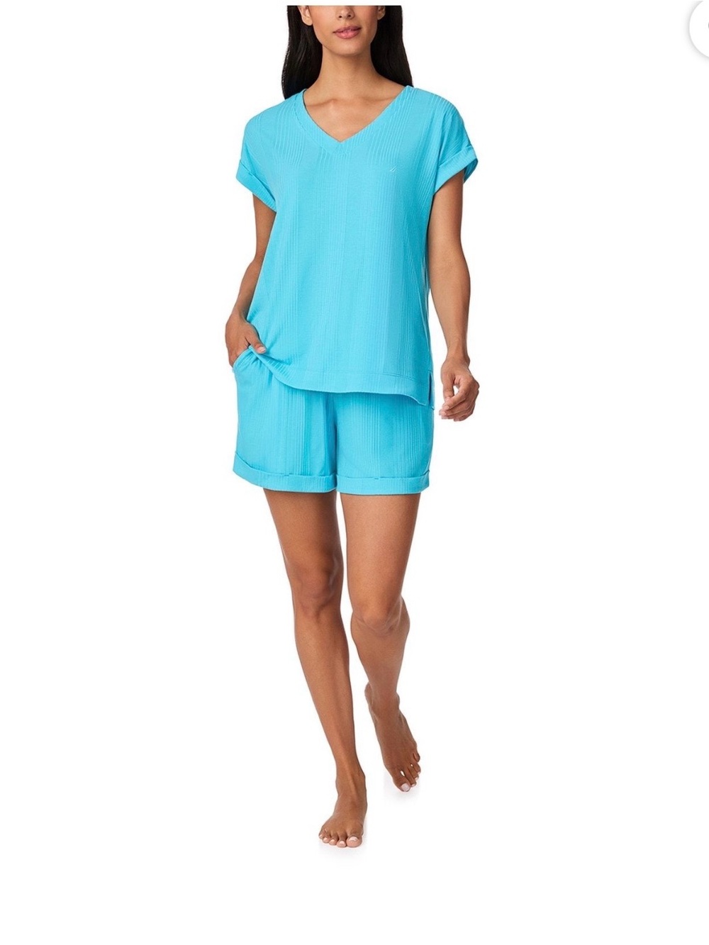 Nautica 2-Piece Short Sleeve Top and Short PJ Set
